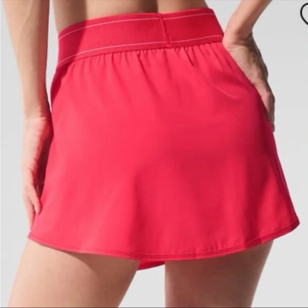 NWT ALO YOGA Candy Red Set: Match Point Tennis Skirt and Splendor Bra - Picture 11 of 11